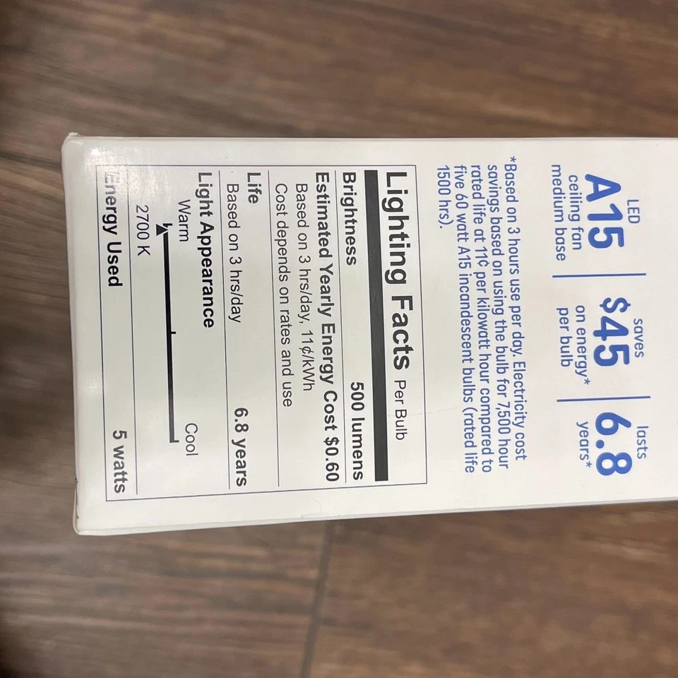 GE Basic LED A15 Soft White 60W Replacement 5W Non-Dimmable Light Bulbs - Image 4 of 4