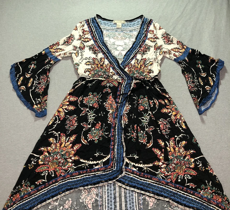 Vestido de Sol Tomate Volador Mujer L Boho Abstracto Floral Gitano Hippie Ocasión Indie Foto 3 de 4