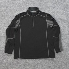 Kuhl Sweater Mens Small Black Kashmira 1/4 Zip Fleece Hiking Pullover Layer