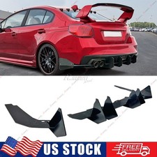 For 15-21 Subaru Wrx Sti Black Rear Bumper Winglet Splitter Spoiler Diffuser Fin