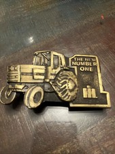 Vtg International Harvester IH Brass Belt Buckle Tractor Farm Ag New Number One