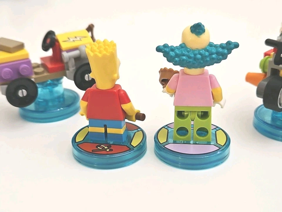 Lego Dimensions Bart Simpson y Krusty El Payaso Minifiguras con Discos de Etiqueta de Juguete Foto 3 de 4