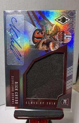 2018 Panini Phoenix - Class of 2018 Rookie Jumbo Auto Patch Nick Chubb 45/149