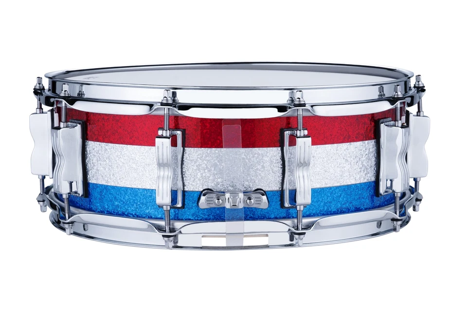 Ludwig Classic Maple 5x14" Triband Red Silver Blue Snare Drum USA Made | Dealer - Image 3 of 4