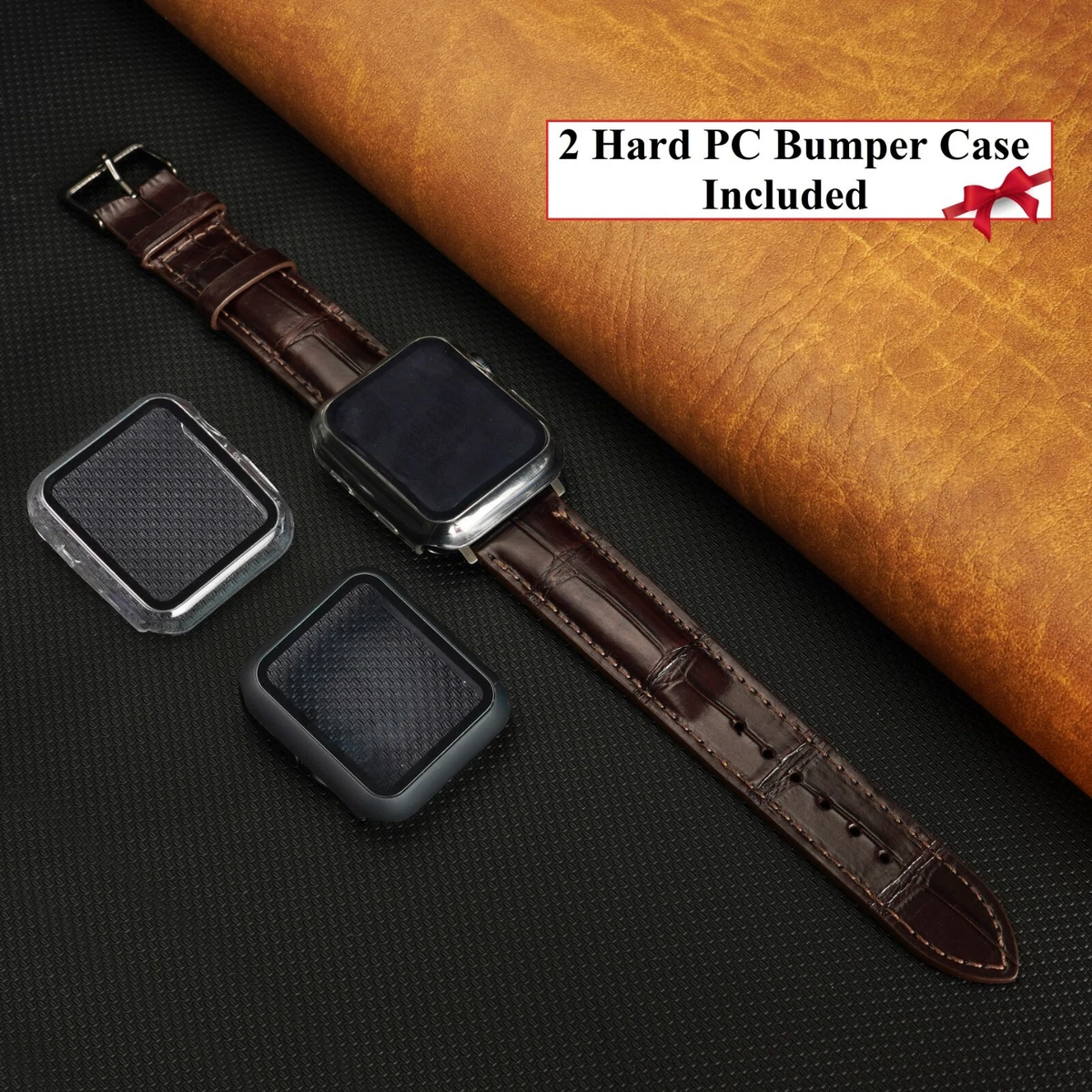 49mm Brown Apple Watch Band Men Crocodile Alligator Leather Apple Watch Ultra 8