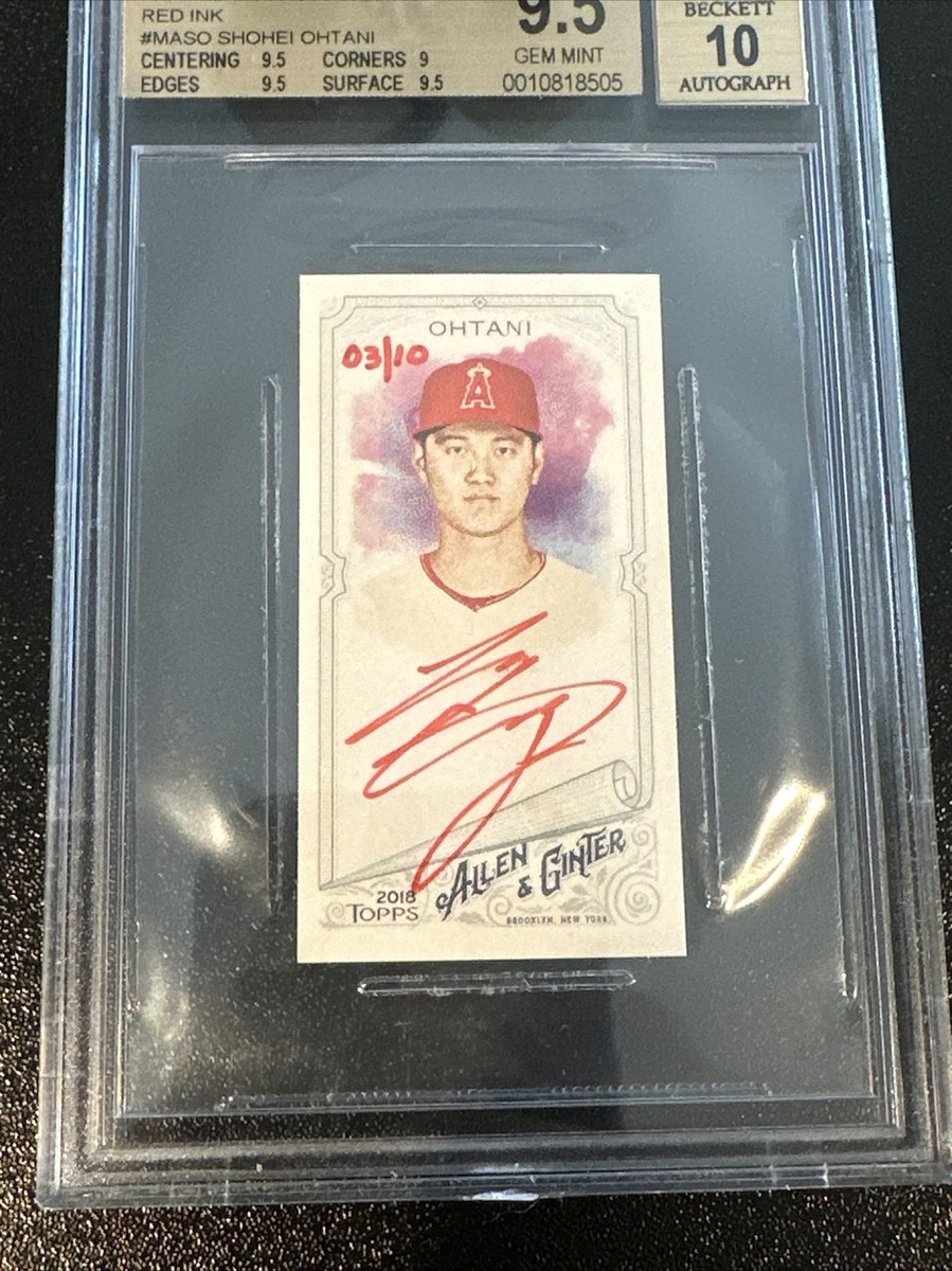 2018 Topps Allen Ginter Mini Shohei Ohtani RC Red /10 BGS 9.5 w 10