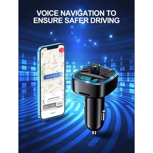 Car Charger Bluetooth 5.0 Wireless FM Transmitter MP3 Player USB PD Fast Adapter - Picture 4 of 9