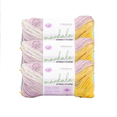 (3 Pack) Lion Brand Yarn 557-203CV Mandala String Yarn, Rock