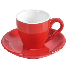 Porcelain Espresso Cup with Saucer, Espresso shot Cup, 80ml/2.7Oz, Red…