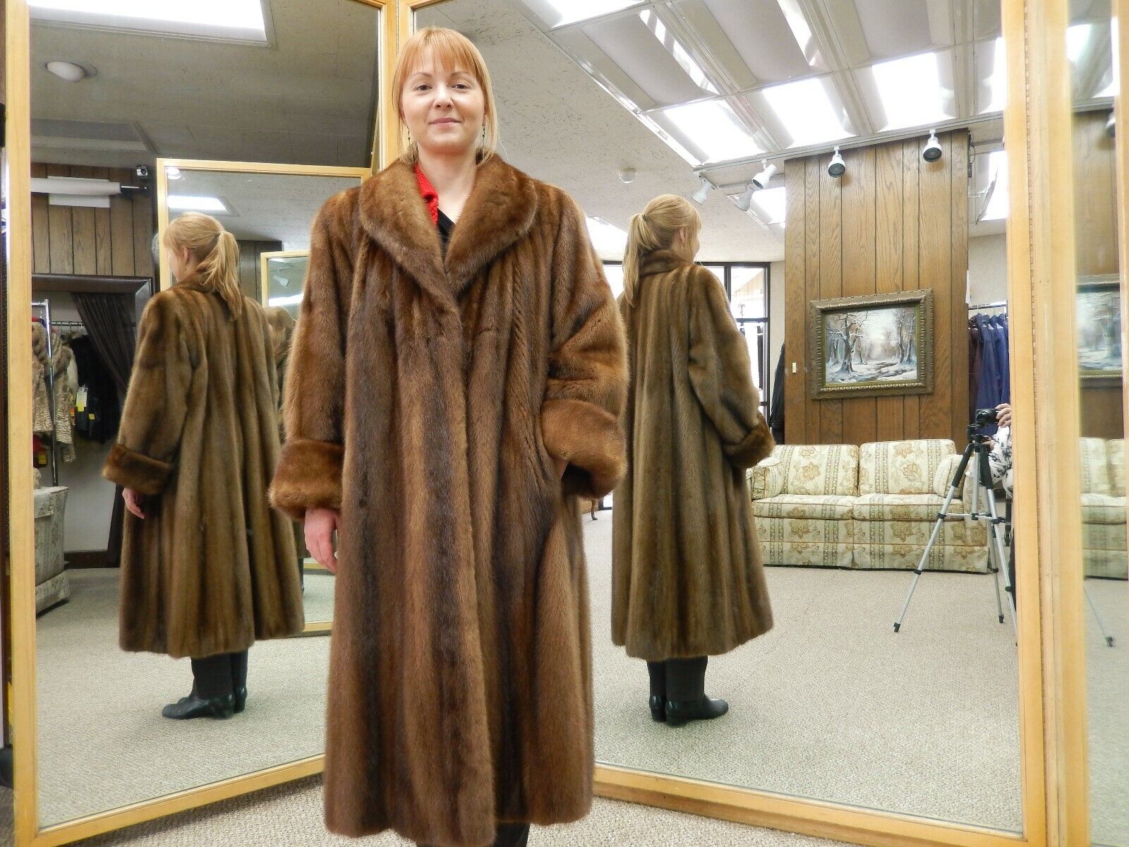 Mink Fur Long Coat Sizes L XL (14/16) - image 2
