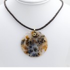 Valentine Dendritic Moss Agate Necklace Natural Stone Pendant 14k Gold & Cord — photo 2
