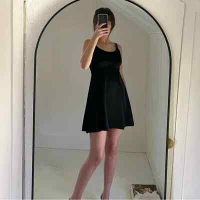 odette satin mini dress black Odette Satin Mini Dress main image 0