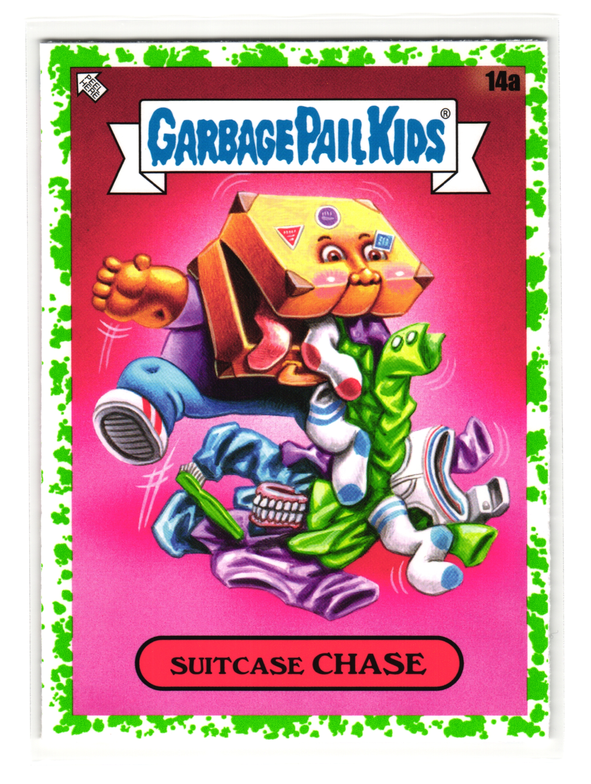 2021 Garbage Pail Kids Suitcase Chase Vacation Parody Sticker Green Edition-image