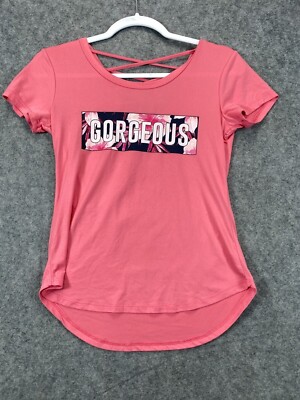 NOBO Womens Juniors Small Pink GORGEOUS T Shirt Strappy Back Strap Curve Hem