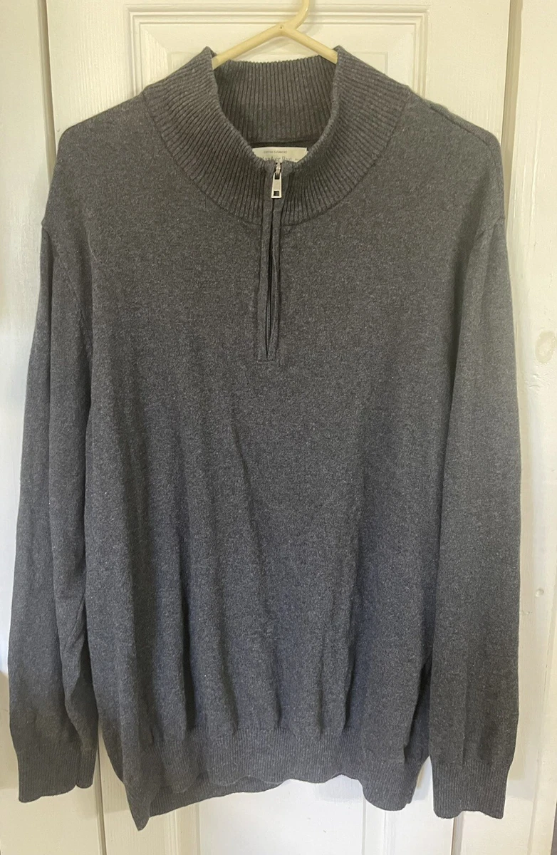 Mens XXL Hawker Rye Cotton Cashmere Sweater Gray