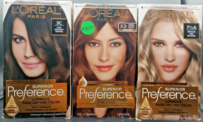 (3 Pack) L'Oreal Superior Preference Permanent Hair Color - #0023 Assorted.