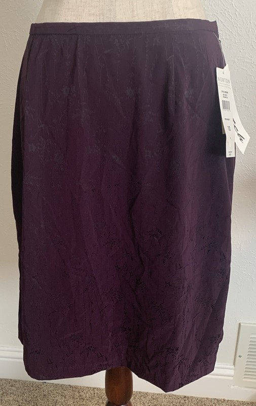 Vtg Norton McNaughton Womens Skirt 10 Polyester  Plum NWT Orig $43 Metaphors