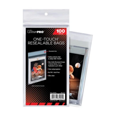 Ultra Pro ONE-TOUCH Resealable Bags Magnetic Holder, Snaps, Toploader 23-260 Pt.