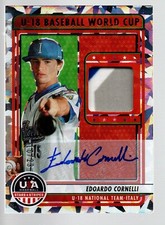 2023 USA Stars & Stripes U18 WC Italy Auto Prime #U18EC Edoardo Cornelli 10/23