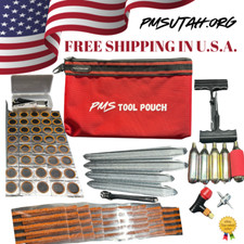 Motorcycle Dirt Bike Tire Repair Kit Tube Patch Plug CO2 Cartridge Inflator