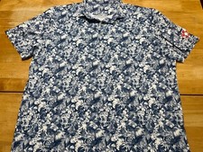 Johnnie O XL Blue Tropical UPF 50 Short Sleeve Polo Shirt A04