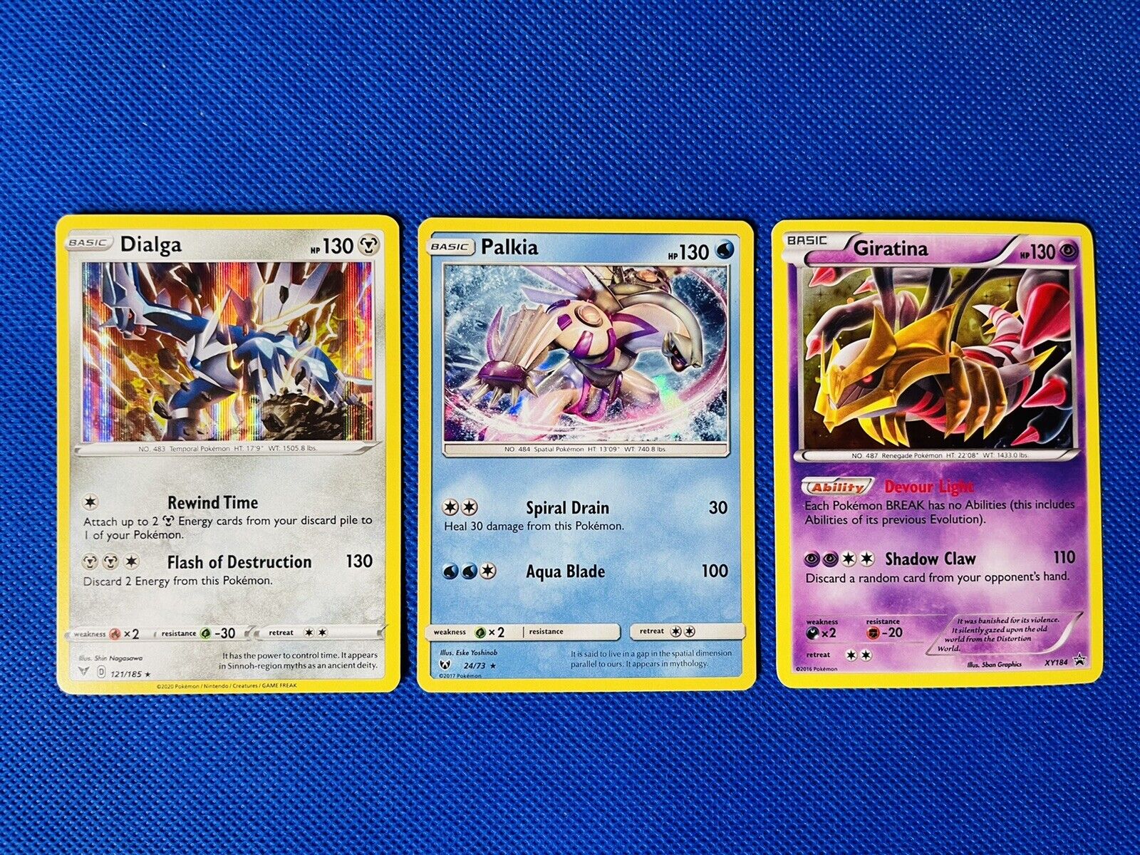 Dialga, Palkia & Giratina - 3 Card Holo Pokémon Set, Legendary Rare Pokémon  NM