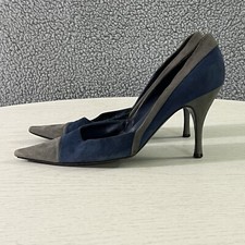 Sergio Rossi Heels Womens 37.5 / 7.5 Blue Sue...