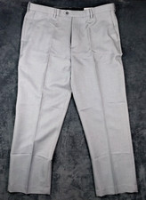Croft Barrow Mens Dress Pants 42x32 Gray Easy Care Classic Fit Stretch WB NWT