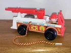 VIDEO Vtg Fisher Price Fire Engine Truck Red Extension Ladder Bell WORKS