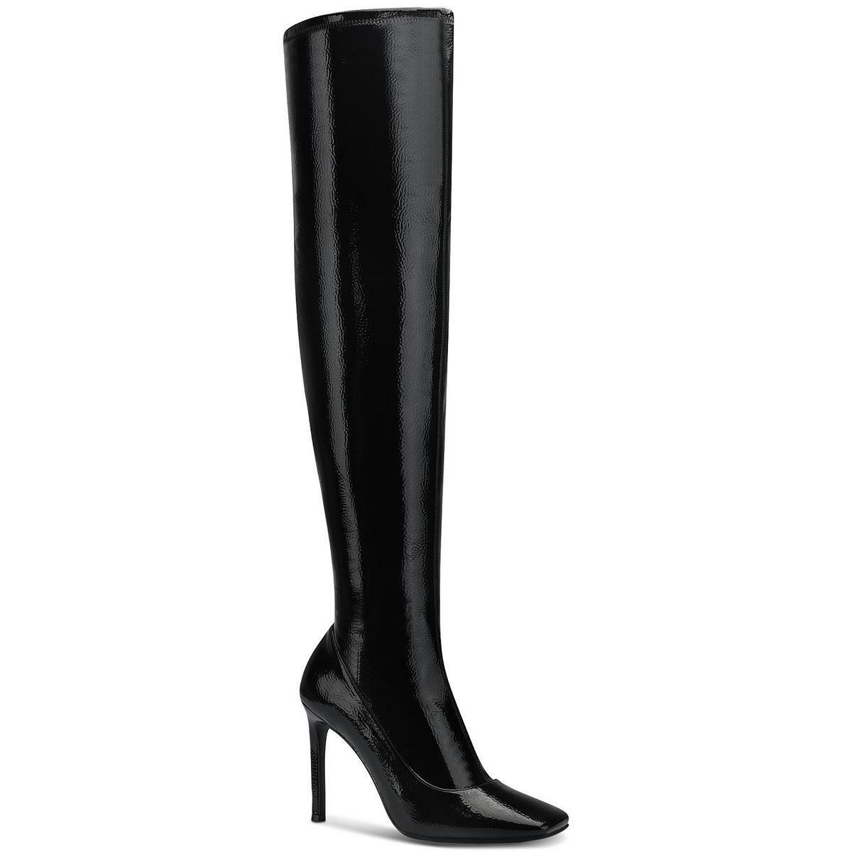 INC Womens Keenah Black Patent Thigh-High Boots Shoes 9