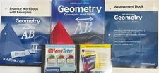 High School Geometry Text Workbook Tests CDs Curriculum Bundle Homeschool Lot