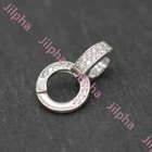925 Sterling Silver CZ Pearl Pendant Hinged Clasp Bail Connector A2959