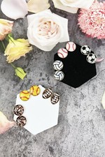 Sports Theme Epoxy Glitter Stud Earrings, Baseball, Softball, Football, Volley