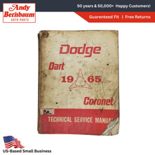 1965 Dodge Dart Coronet Passenger Car Parts Technical Repair Service Manual Book