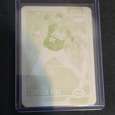 Topps Chrome Zach Maxwell #143 Yellow Printing Plate 1/1 Cincinnati Reds MLB