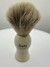 Vintage Kingsley Pure Badger Shave Brush Made In The United Kingdom EUC
