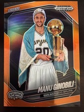 MANU GINOBILI 2024-25 PANINI PRIZM BLACK LEGENDS ORANGE /49 #279 SPURS