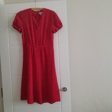 Tea Dress Red Jigsaw Size 8 Fit And Flare