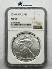 2016 Silver Eagle NGC MS69 Brown Label