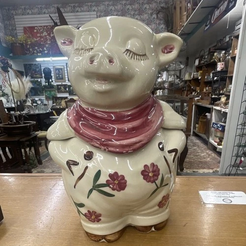 Smiling Pig Cookie Jar Shawnee Vintage Pottery