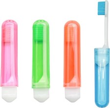 4 Pcs Travel Toothbrush, Soft Portable Toothbrush, Folding Toothbrush with