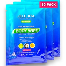 Extra Large  Thick Body Wipes 8"x12", 33 Thicker , 30 Individually Wrapped...