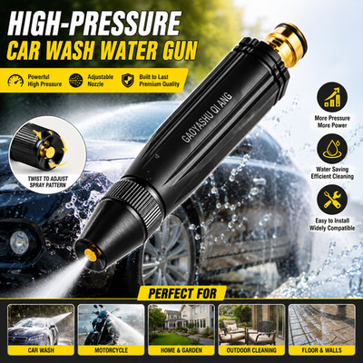 High-Pressure Car Wash Water Gun Adjustable Nozzle Powerful Sprayer for Car Wash