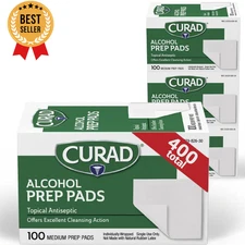 400 Alcohol Prep Pads Medium Isopropyl Wipes Individually Wrapped First Aid Swab