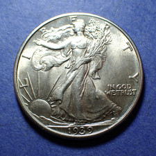 1939 Walking Half Dollar  Borderline Uncirculated