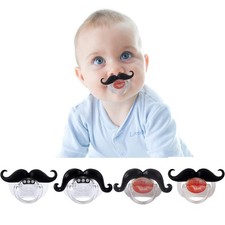 YAPROMO Funny Baby Pacifiers, Mustache Pacifier for Babies White