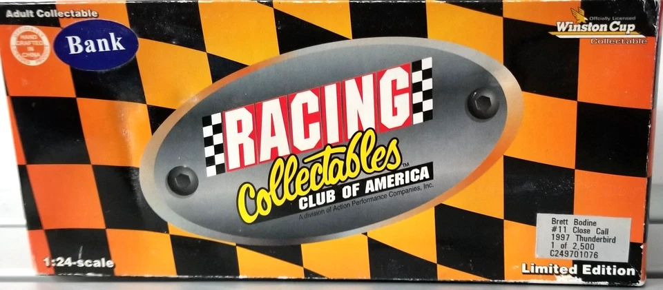 Action 1:24 Close Call #11 Brett Bodine 1 of 2500 1997 Ford Thunderbird NASCAR - Image 2 of 4