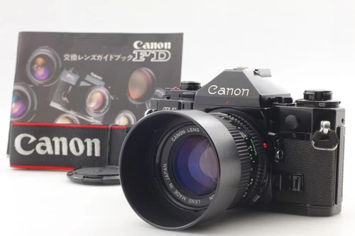 [MINT W/ Hood] Canon A-1 Black Film Camera New FD 50mm f/1.4 Lens From  JAPAN