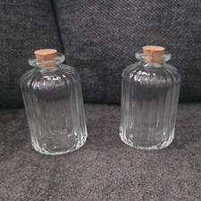 Decorative Clear Glass Bottles, 5 fl oz, Cork Stoppers