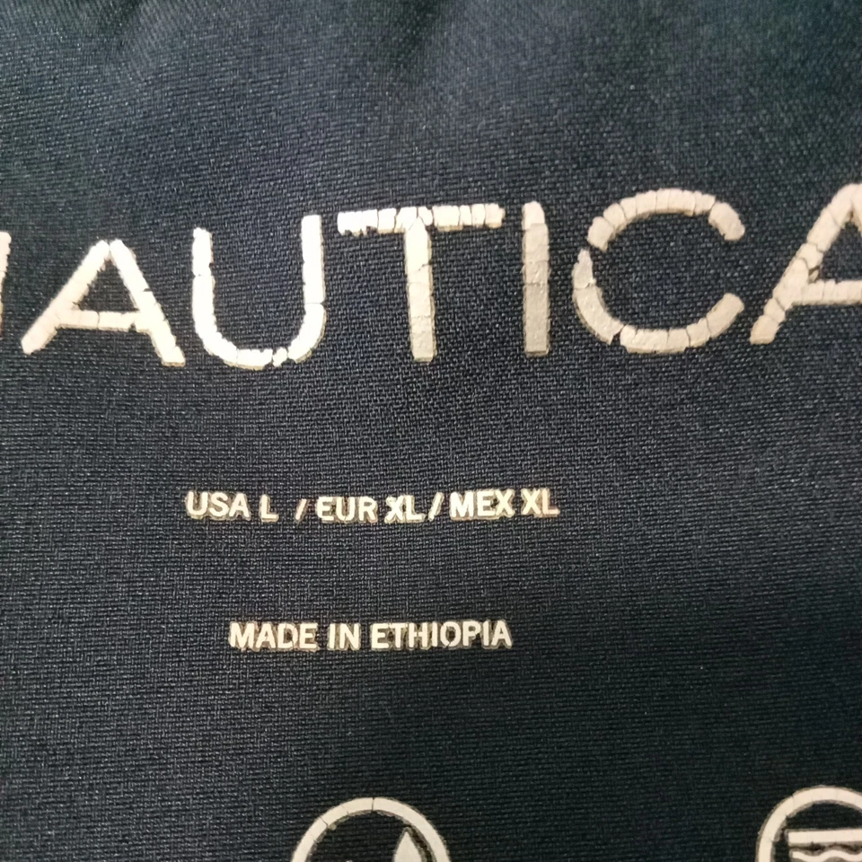 NAUTICA Mens Womens Vintage Navy Blue Zipped Hooded Rain Jacket Size Large - Image 4 of 4